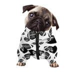 Black And White American Football Print Dog Zip Up Jacket