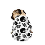 Black And White American Football Print Dog Zip Up Jacket