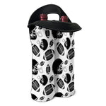 Black And White American Football Print Double Neoprene Wine Tote