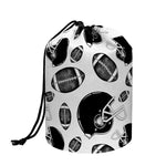 Black And White American Football Print Drawstring Makeup Bag