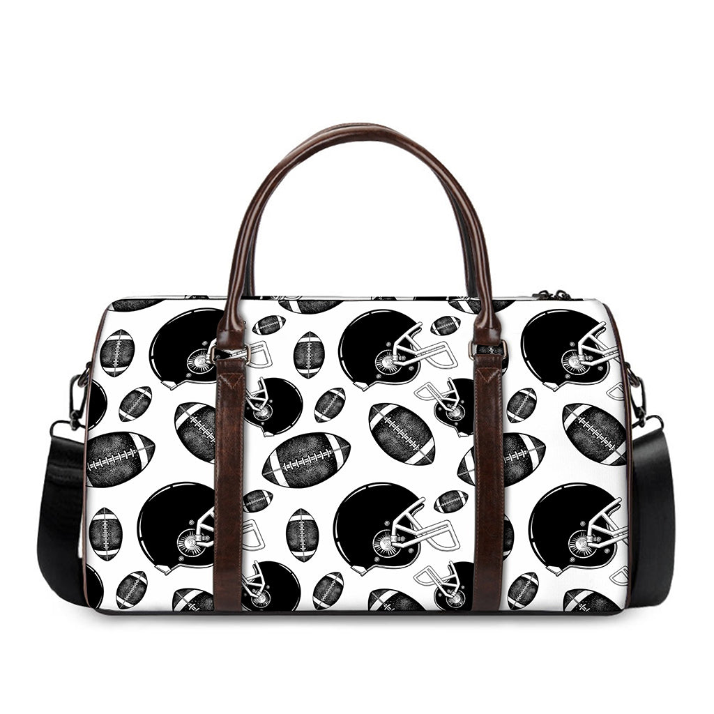 Black And White American Football Print Duffle Bag