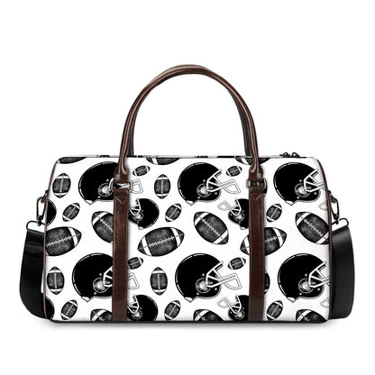 Black And White American Football Print Duffle Bag