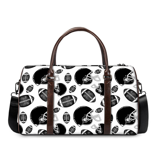 Black And White American Football Print Duffle Bag