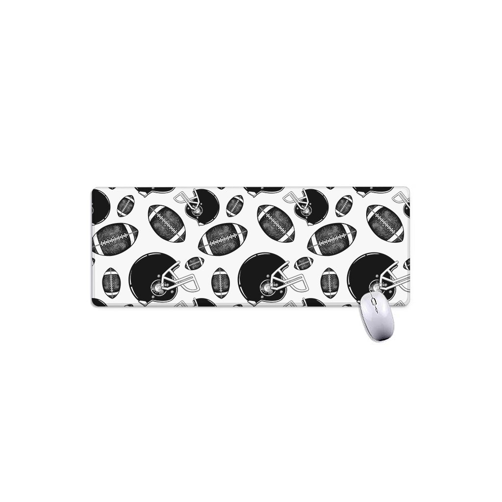 Black And White American Football Print Extended Mouse Pad