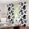 Black And White American Football Print Extra Wide Grommet Curtains