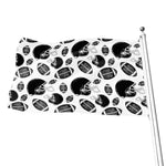 Black And White American Football Print Flag