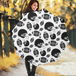 Black And White American Football Print Foldable Umbrella