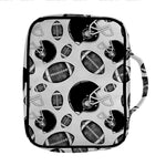 Black And White American Football Print Front Pocket Bible Bag