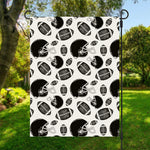 Black And White American Football Print Garden Flag