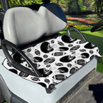 Black And White American Football Print Golf Cart Seat Cover