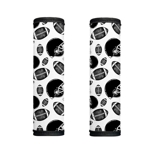Black And White American Football Print Handle Covers