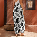 Black And White American Football Print Harem Pants