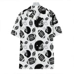 Black And White American Football Print Hawaiian Shirt