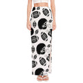 Black And White American Football Print High Slit Maxi Skirt
