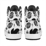 Black And White American Football Print High Top Leather Sneakers