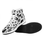 Black And White American Football Print High Top Leather Sneakers