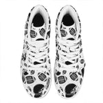 Black And White American Football Print High Top Leather Sneakers