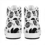 Black And White American Football Print High Top Leather Sneakers