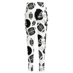Black And White American Football Print High-Waisted Pocket Leggings