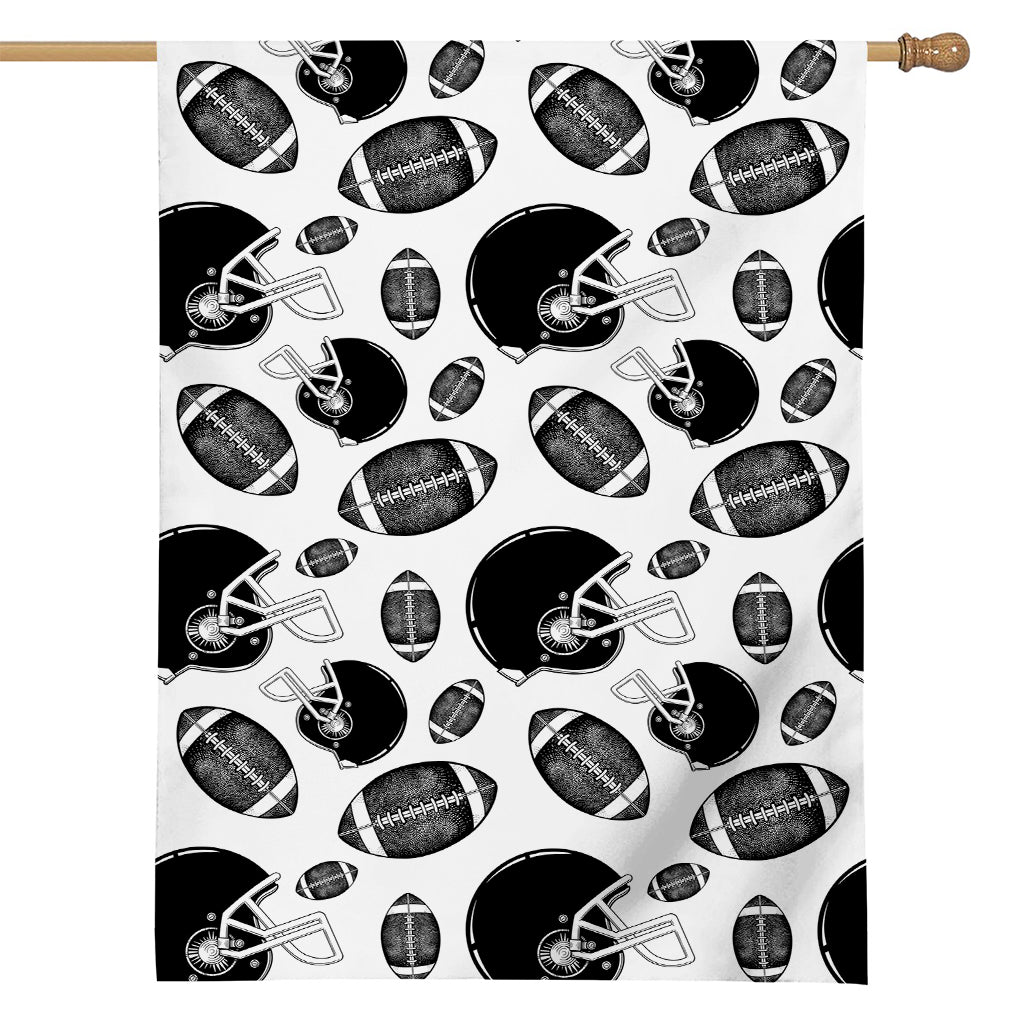Black And White American Football Print House Flag
