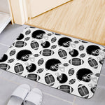 Black And White American Football Print Indoor Door Mat