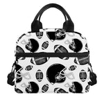 Black And White American Football Print Insulated Lunch Bag
