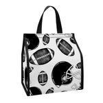 Black And White American Football Print Insulated Lunch Tote
