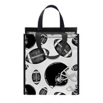Black And White American Football Print Insulated Lunch Tote