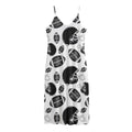 Black And White American Football Print Jersey Midi Cami Dress