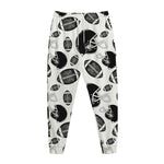 Black And White American Football Print Jogger Pants
