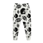 Black And White American Football Print Jogger Pants