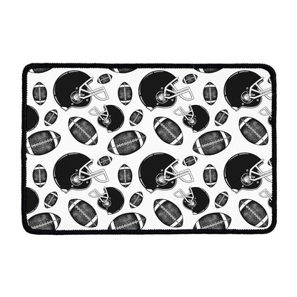 Black And White American Football Print Kitchen Mat
