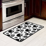 Black And White American Football Print Kitchen Mat
