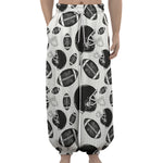 Black And White American Football Print Lantern Pants