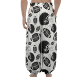Black And White American Football Print Lantern Pants