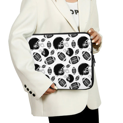 Black And White American Football Print Laptop Sleeve