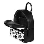 Black And White American Football Print Leather Backpack