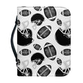 Black And White American Football Print Leather Bible Cover