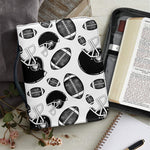 Black And White American Football Print Leather Bible Cover