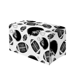 Black And White American Football Print Leather Tissue Box Cover