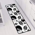 Black And White American Football Print Long Kitchen Mat