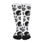 Black And White American Football Print Long Socks