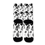 Black And White American Football Print Long Socks