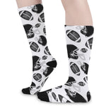 Black And White American Football Print Long Socks