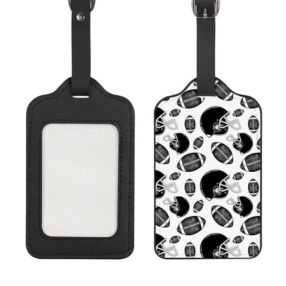 Black And White American Football Print Luggage Tag