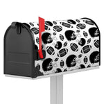 Black And White American Football Print Mailbox Cover