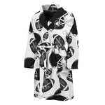 Black And White American Football Print Men's Bathrobe