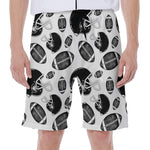 Black And White American Football Print Men's Beach Shorts