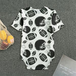 Black And White American Football Print Men's Bodysuit