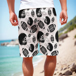 Black And White American Football Print Men's Cargo Shorts